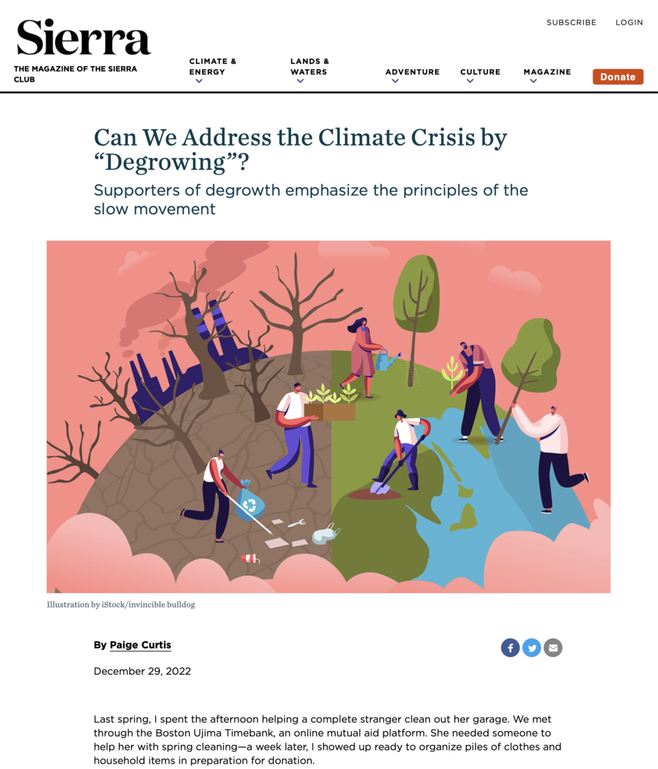 article from the Sierra Club